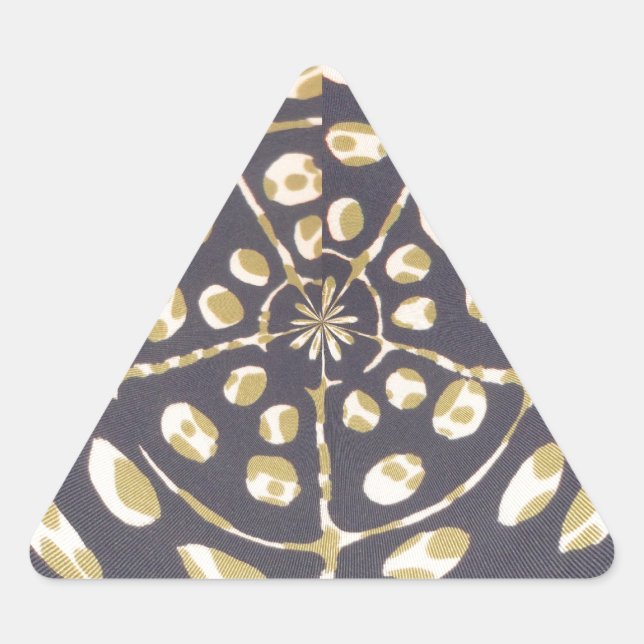 Pegatina Triangular Dibujo de patrón radial de polka verde oliva Impri (Anverso)