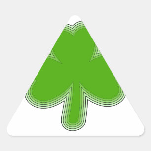 Pegatina Triangular Dibujo de Shamrock de San Patricio