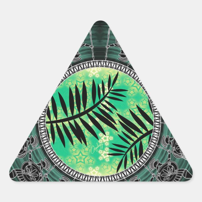 Pegatina Triangular Dibujos de mashup de arte griego (Anverso)