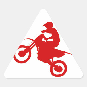Pegatina Triangular DIRT BIKE (escarlata)