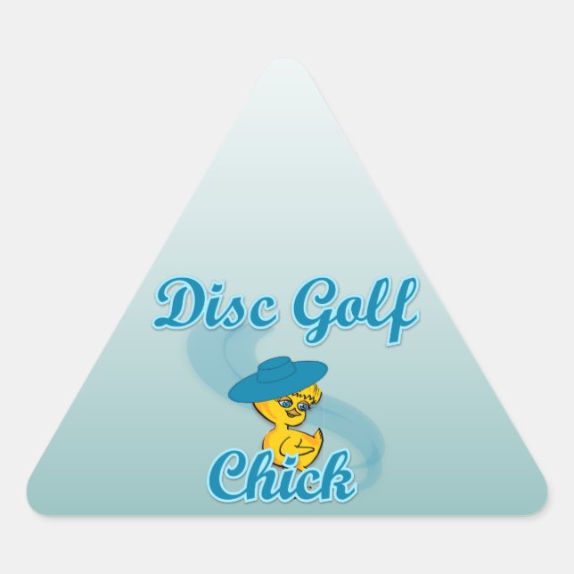 Pegatina Triangular Disco Golf Chick #3 (Anverso)