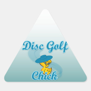Pegatina Triangular Disco Golf Chick #3