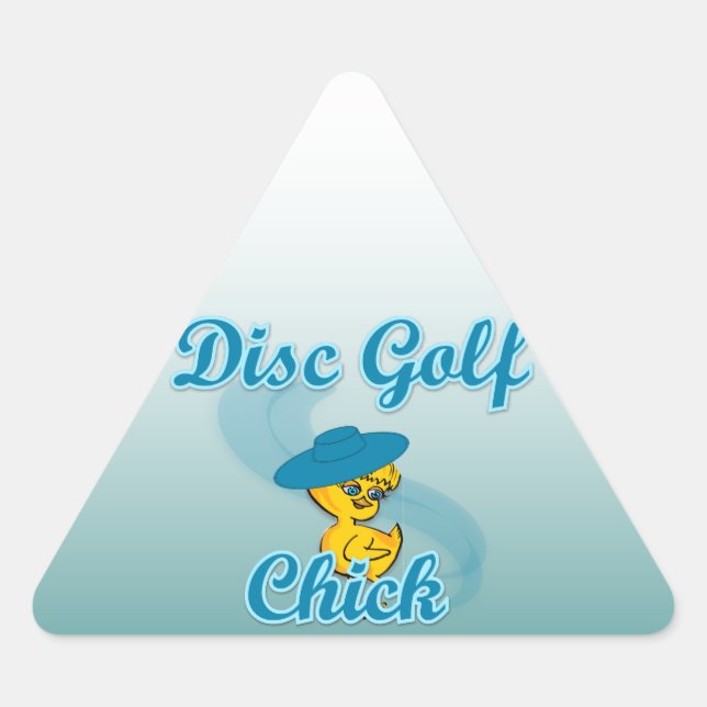 Pegatina Triangular Disco Golf Chick #3 (Anverso)