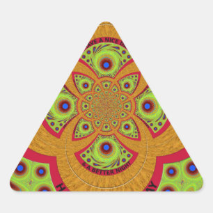 Pegatina Triangular Diseño asombroso del patrón de manala africano