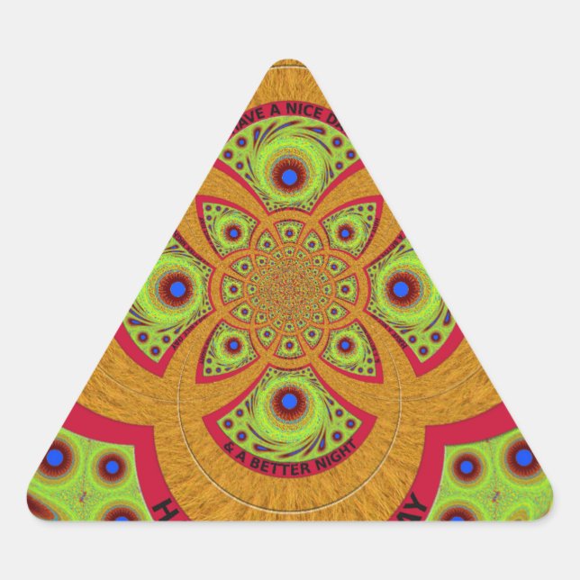 Pegatina Triangular Diseño asombroso del patrón de manala africano (Anverso)