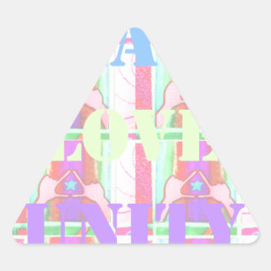 Pegatina Triangular Diseño Baby Kids Paz Amor Unidad Hakuna Matata.p