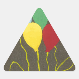 Pegatina Triangular Diseño de arte gráfico de los globos de cumpleaños