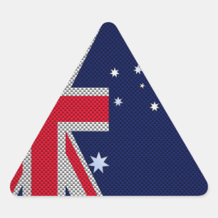 Pegatina Triangular Diseño de bandera australiana estilo cromado de fi