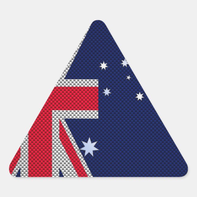 Pegatina Triangular Diseño de bandera australiana estilo cromado de fi (Anverso)