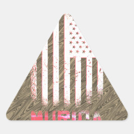 Pegatina Triangular Diseño de bandera nacional americana de Murica