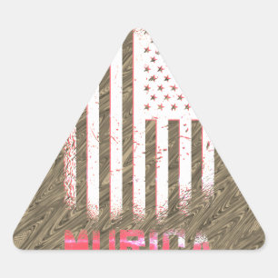 Pegatina Triangular Diseño de bandera nacional americana de Murica