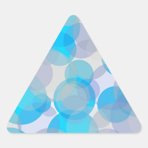 Pegatina Triangular Diseño de círculos abstractos azules