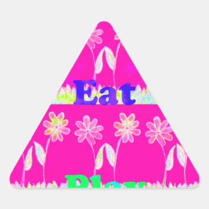 Pegatina Triangular Diseño de Flor Inspiradora Amar Jugar