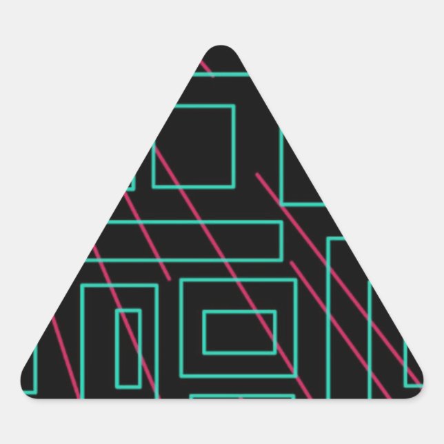 Pegatina Triangular diseño de fondo negro (Anverso)