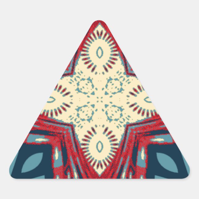 Pegatina Triangular Diseño de impresión de arte abstracto de texto Hak (Anverso)