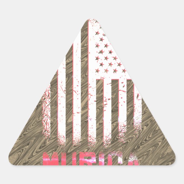 Pegatina Triangular Diseño de la bandera nacional norteamericana de Mu (Anverso)