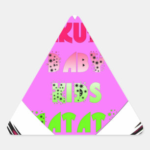Pegatina Triangular Diseño de niños con corazón rosado Hakuna Matata.p
