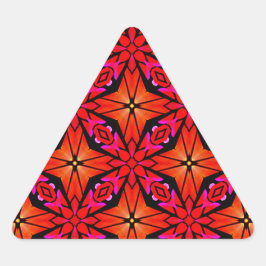 Pegatina Triangular Diseño de Starburst Rojo
