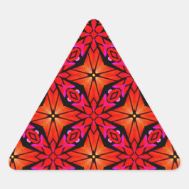 Pegatina Triangular Diseño de Starburst Rojo