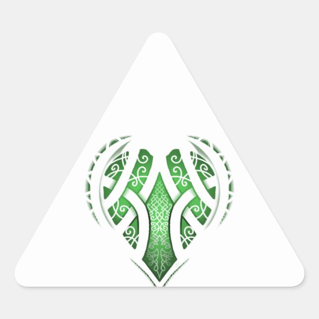 Pegatina Triangular Diseño del tatuaje del corazón celta (Anverso)