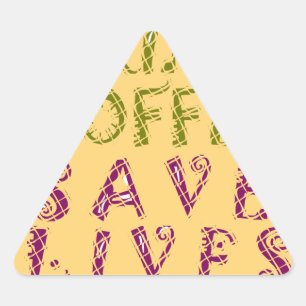 Pegatina Triangular Diseño divertido de selfies del café
