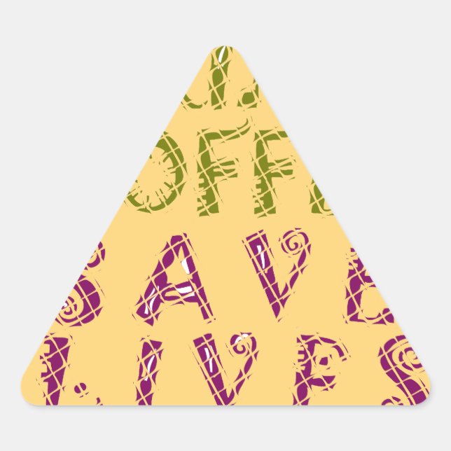 Pegatina Triangular Diseño divertido de selfies del café (Anverso)