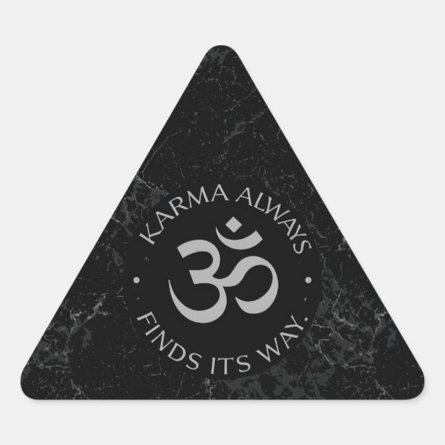 Pegatina Triangular Diseño espiritual de Karma Om - Colección de menta (Anverso)