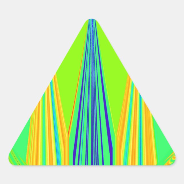Pegatina Triangular Diseño geométrico de neón con estilo (Anverso)