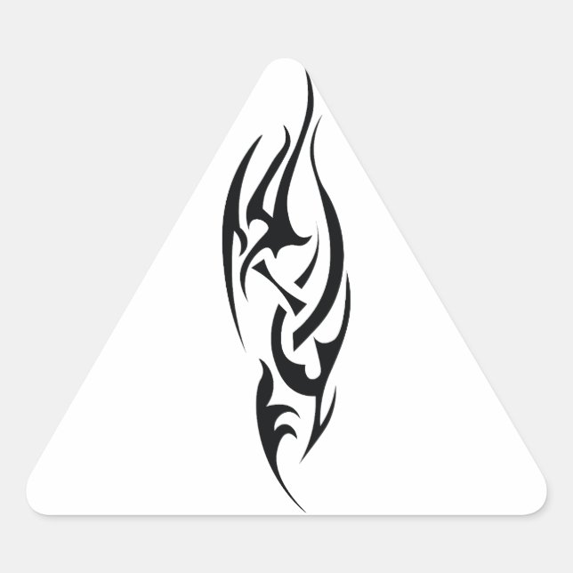 Pegatina Triangular Diseño inspirado en el arte del tatuaje tradiciona (Anverso)