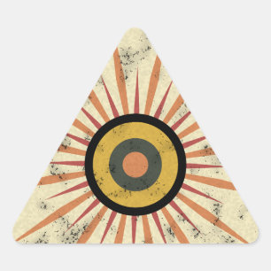 Pegatina Triangular Diseño Retro Boho de Estallido Solar