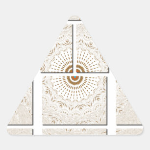 Pegatina Triangular Diseño Tonal Beige Geométrico Neutral Minimalista