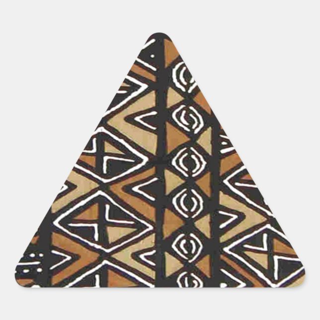 Pegatina Triangular Diseño tribal africano (Anverso)