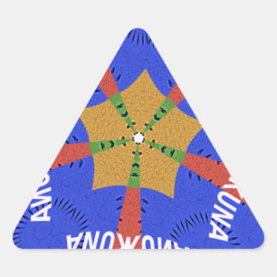 Pegatina Triangular Diseño tribal africano: Hakuna Matata