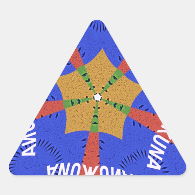Pegatina Triangular Diseño tribal africano: Hakuna Matata (Anverso)