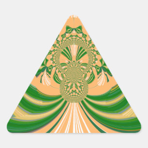 Pegatina Triangular Diseño verde amarillo.
