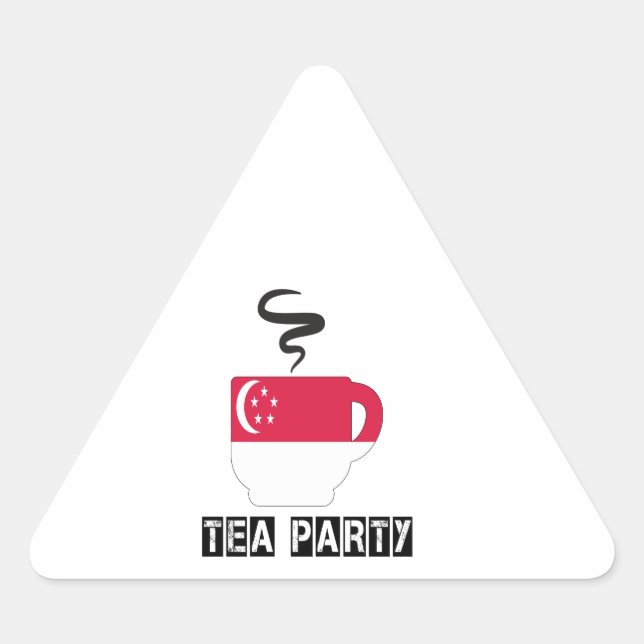 Pegatina Triangular Diseños de bandera de Singapur (Anverso)