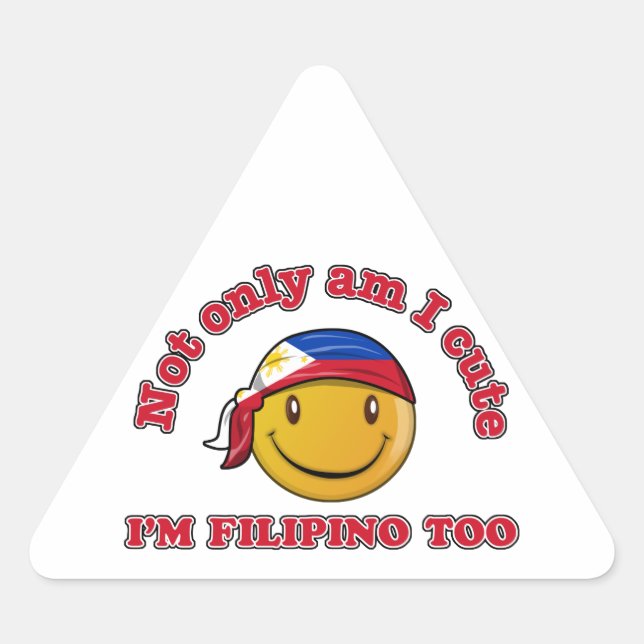 Pegatina Triangular Diseños de banderas de Filipinas (Anverso)