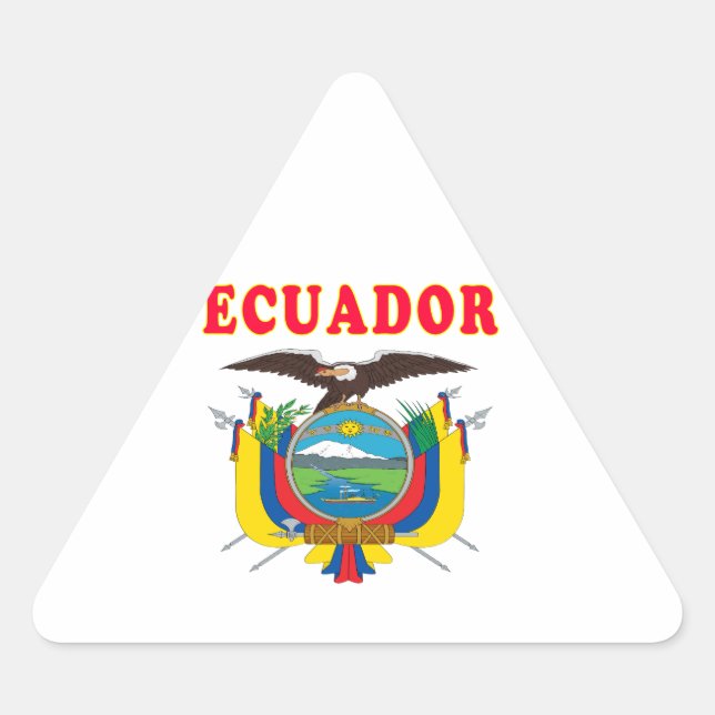 Pegatina Triangular Diseños Del Escudo De Armas De Ecuador (Anverso)