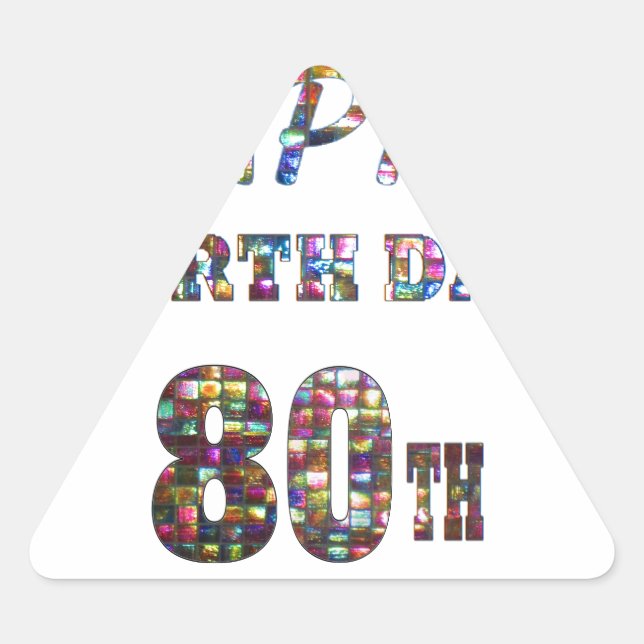 Pegatina Triangular diseños felices de cumpleaños (Anverso)