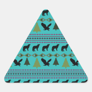 Pegatina Triangular Diseños nativos americanos