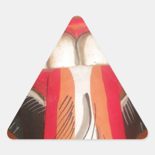 Pegatina Triangular Divertida máscara rara de la lengua rara