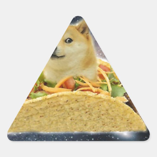 Pegatina Triangular doge space taco meme (Anverso)