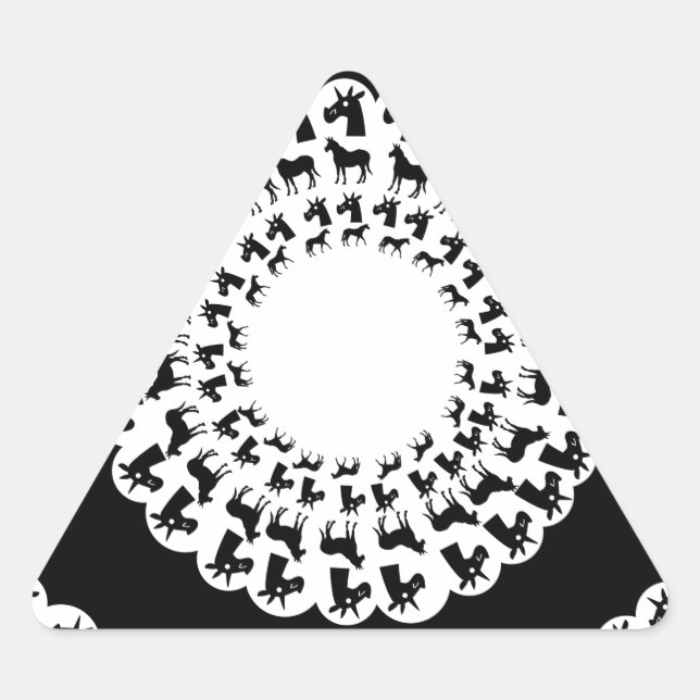 Pegatina Triangular Doily Unicorn (Anverso)