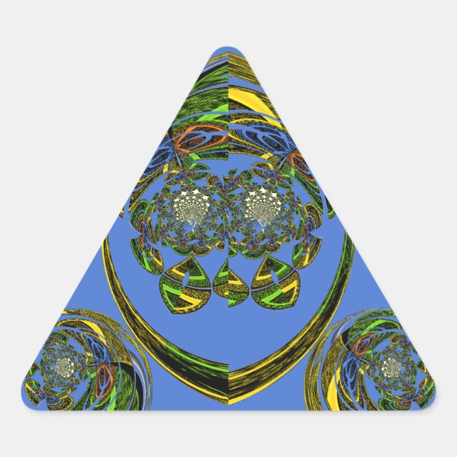Pegatina Triangular Echa un vistazo a mis curvas azules (Anverso)