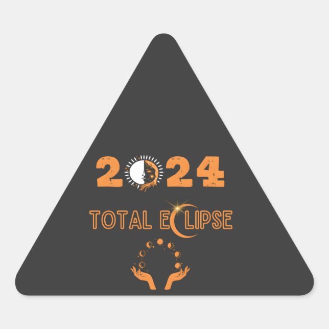 Pegatina Triangular Eclipse total 2024 (Anverso)