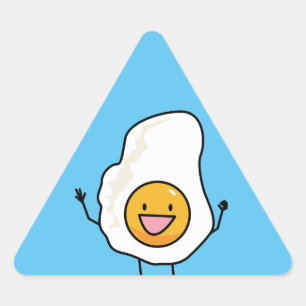 Pegatina Triangular Egg Sunny-Side Up Happy Eggs Breakfast