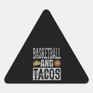 Pegatina Triangular El Baloncesto Y El Taco Funny Molestos