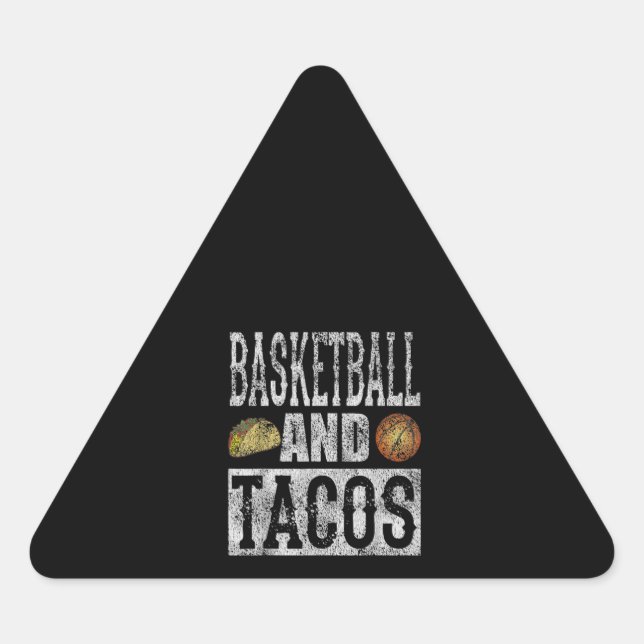 Pegatina Triangular El Baloncesto Y El Taco Funny Molestos (Anverso)