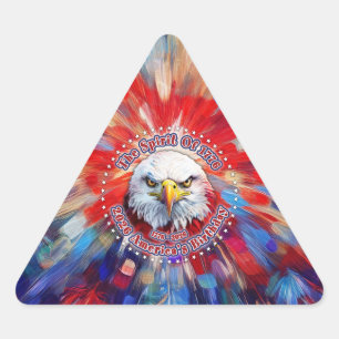 Pegatina Triangular El Espíritu De 1776, 2026 Águila Roja de Fuegos Ar