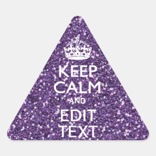 Pegatina Triangular El glamur morado mantiene la calma personalizada